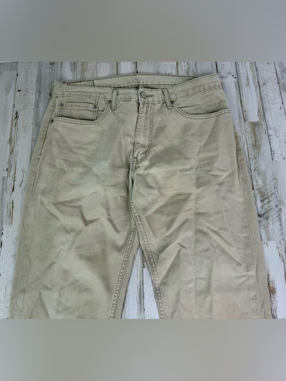 Levis 559 Relaxed Straight 36x33 Jeans 100% Cotton Khaki Tan Mens - Picture 3 of 12